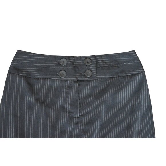 Vintage y2k Larry Levine Black Pinstripe Pencil Skirt Womens 8 Wednesday Addams - Picture 4 of 9
